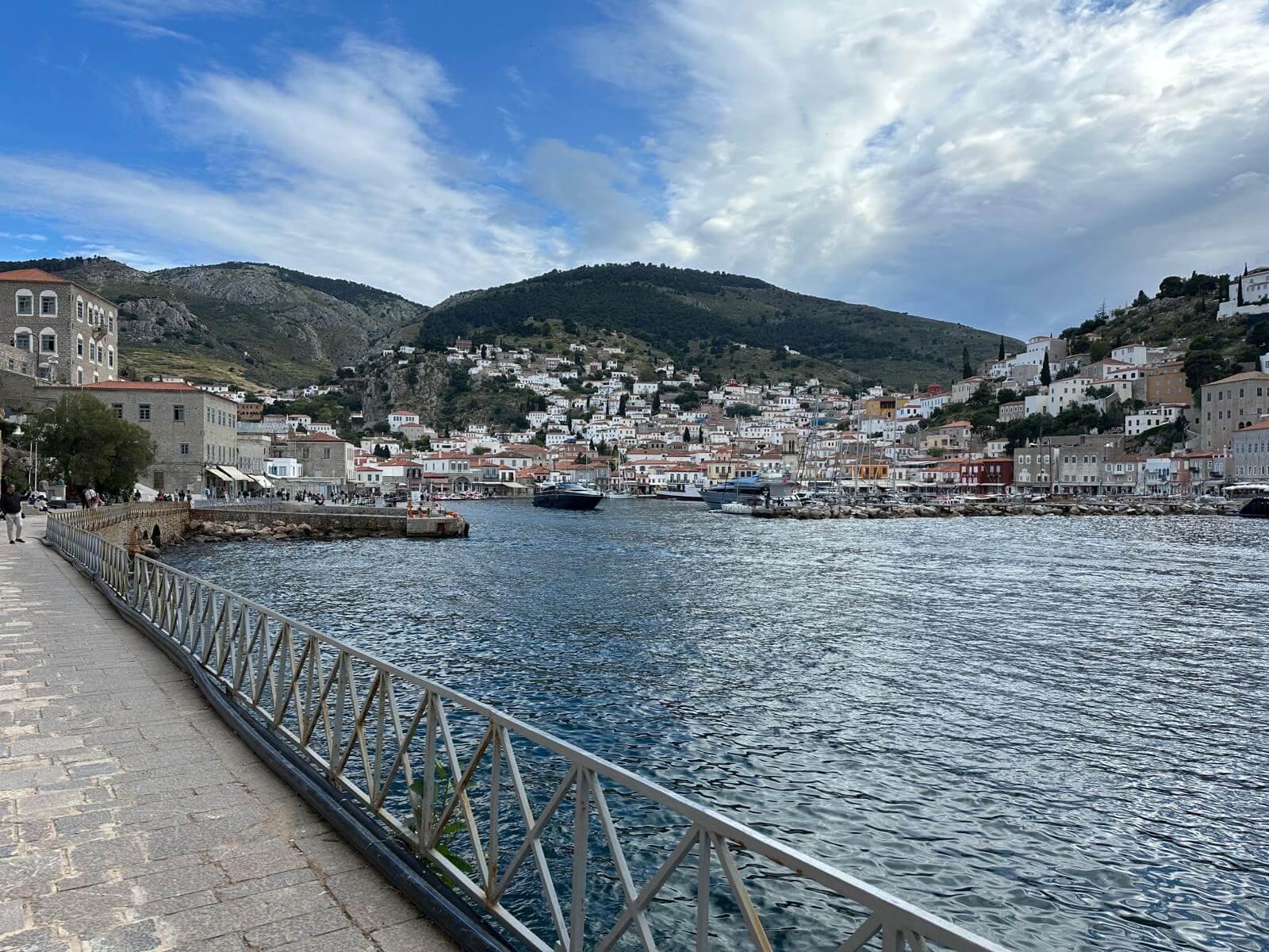 Arriving at Hydra during our intensive Greek course in Athens